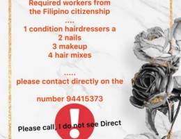 Filipino nationality workers required