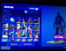 حساب فورت نايت نادر سكلتون بنفسجي وجوردن